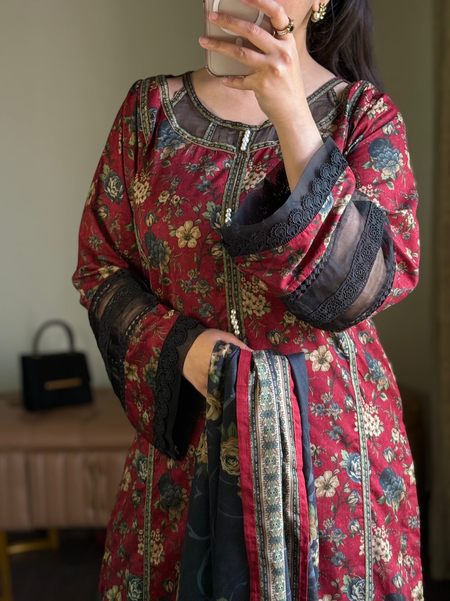 3-Piece Premium Lawn Stitched Dress -255