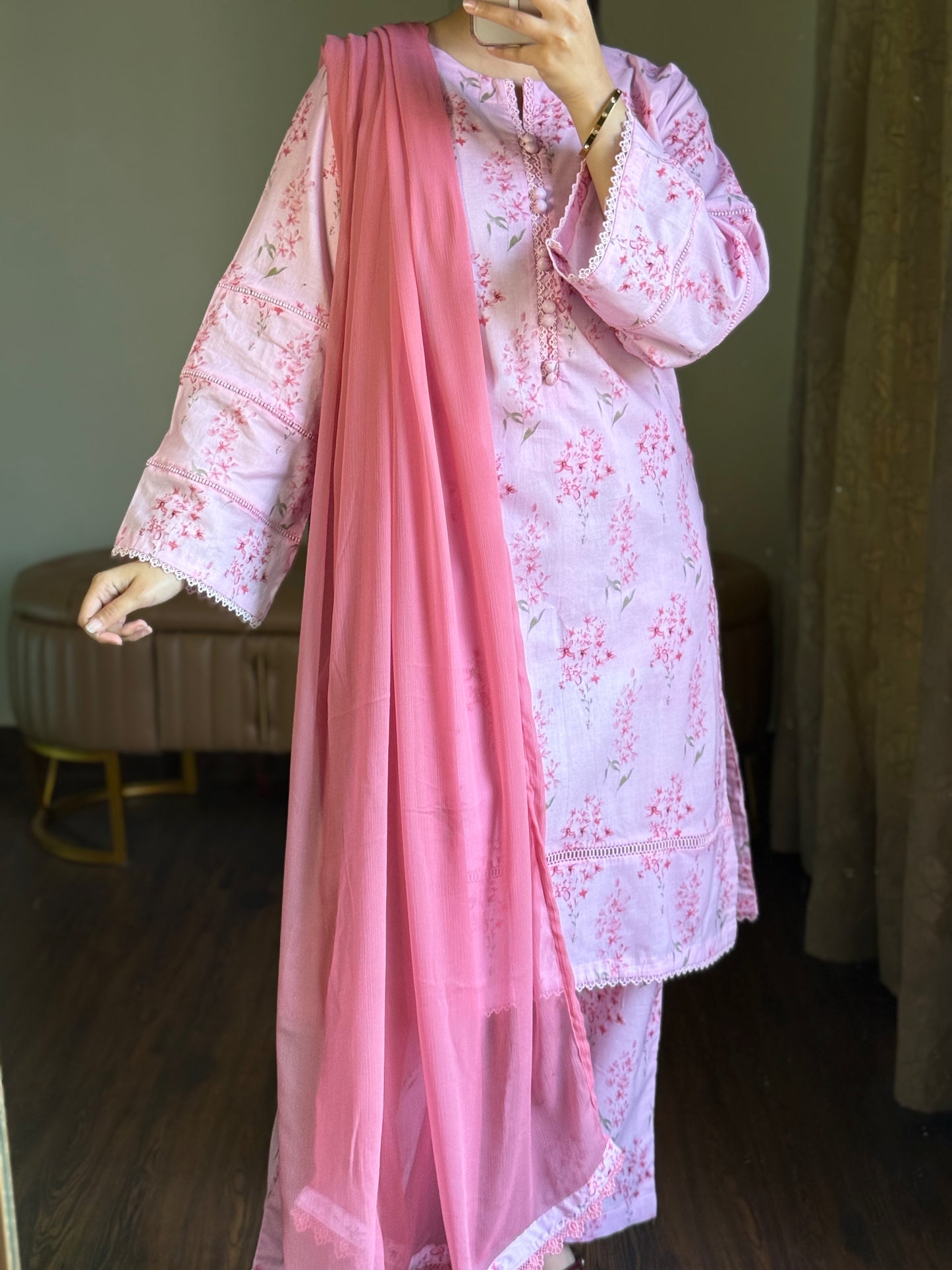 3-Piece Premium Lawn Stitched Dress -257