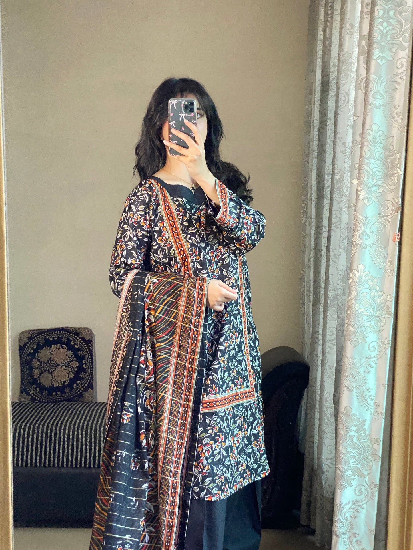 3 Piec-Pure Lawn Printed Stitched Dress - 093