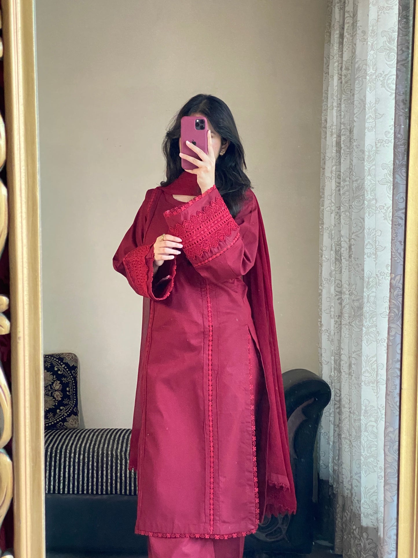 3-Piece Plain Khaddar Stitched Suit-221