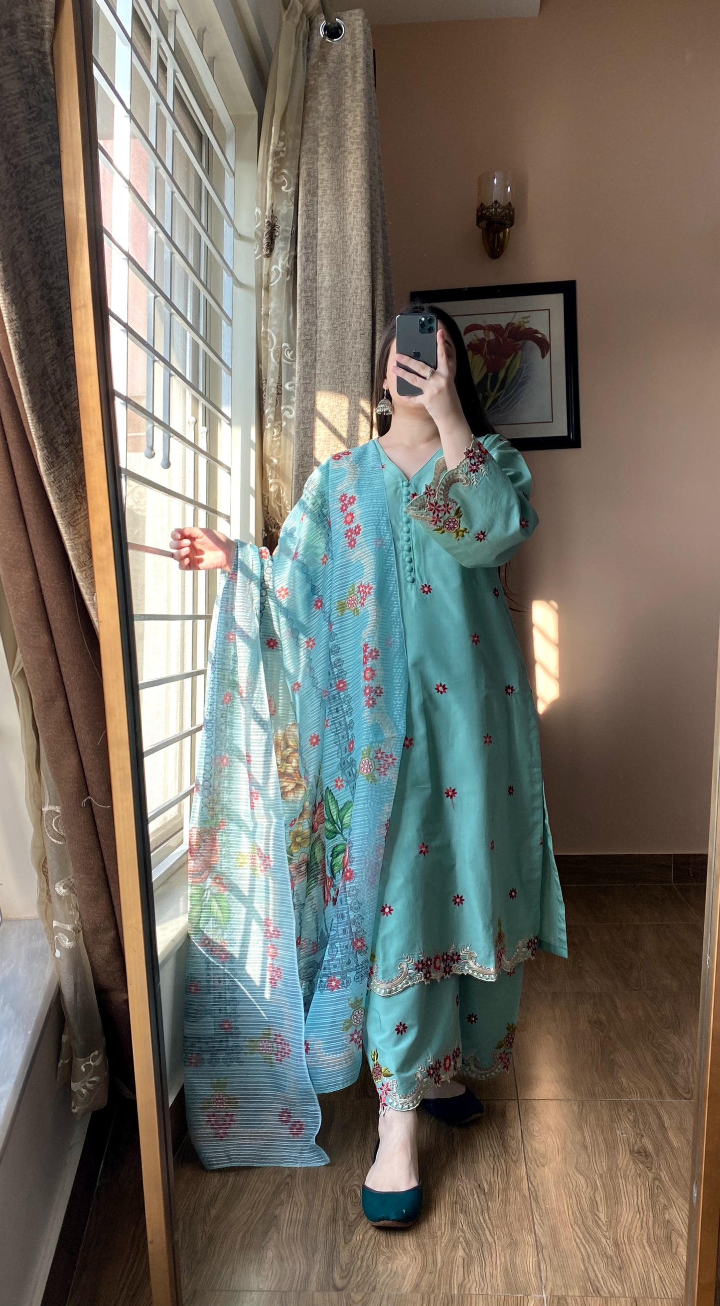 3 Piece Embroidered Lawn Stitched Dress - 115