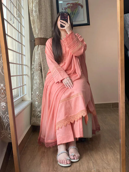 3 Piece Soft Cambric Stitch Suit 240