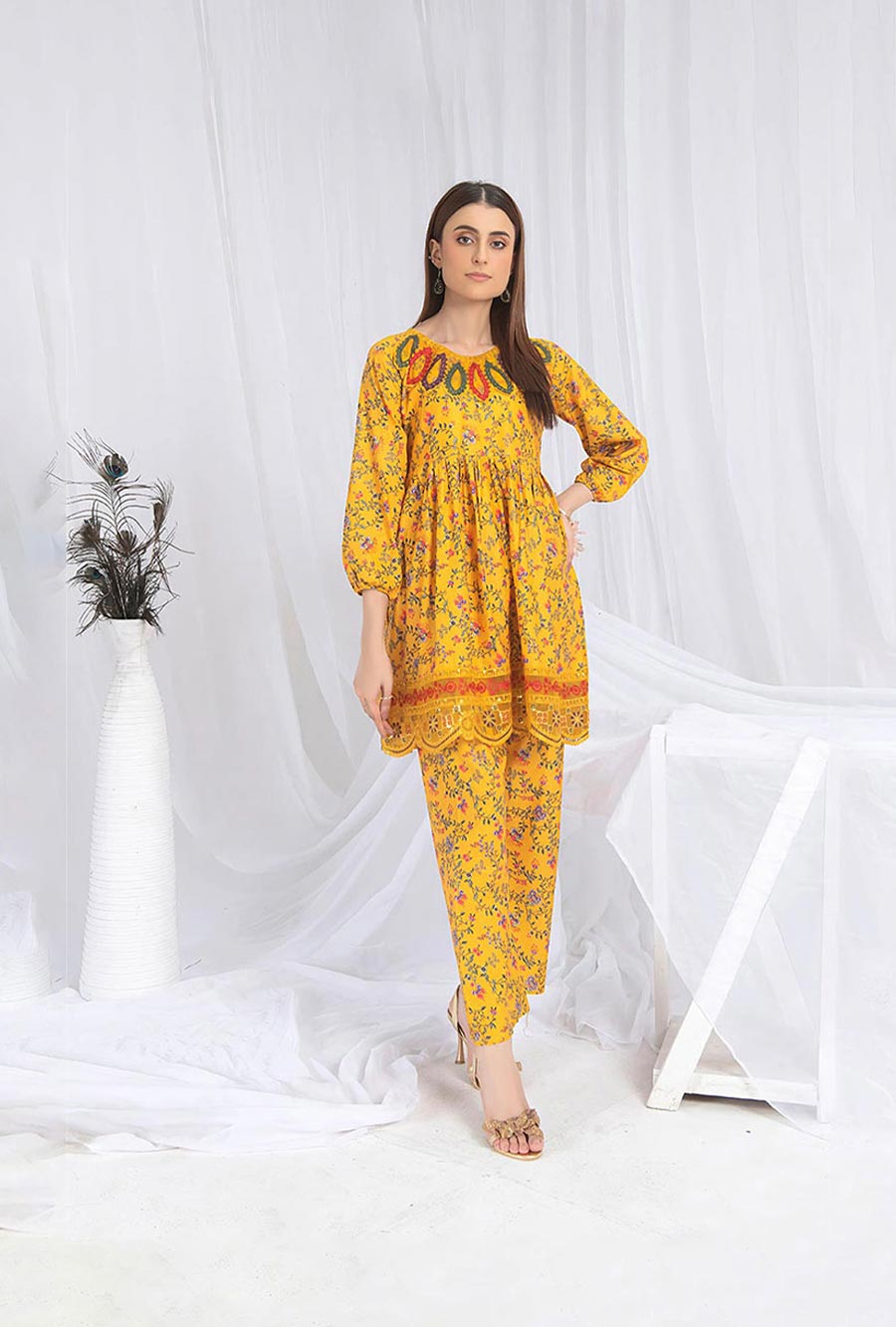 Cut Work Embroidered Suit - SP 042