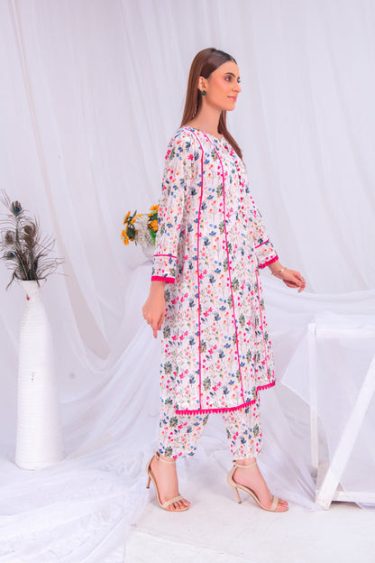 2 PC Premium Stitched Suit - Noor 022