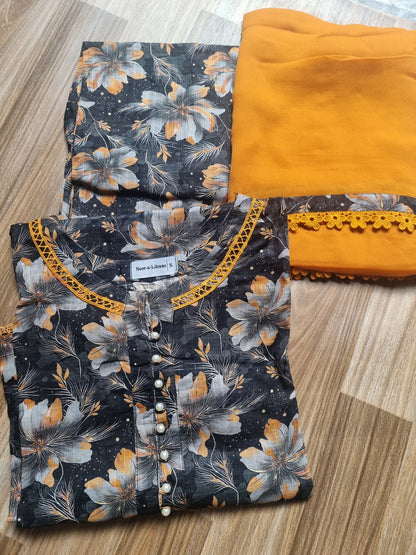 3-Piece Dobby Lawn Stitched Dress - 253