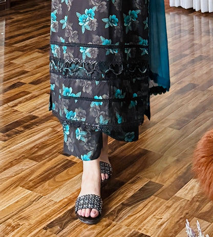 3-Piece Premium Cambric Viscos Stitched Dress-057