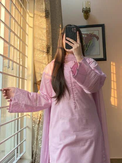 3 Piece - Pure Lawn Stitched Dress-208