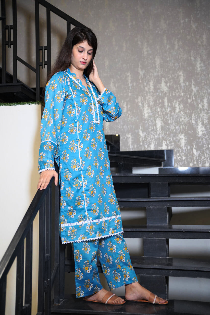 2 PC Premium Stitched Suit - Noor 025