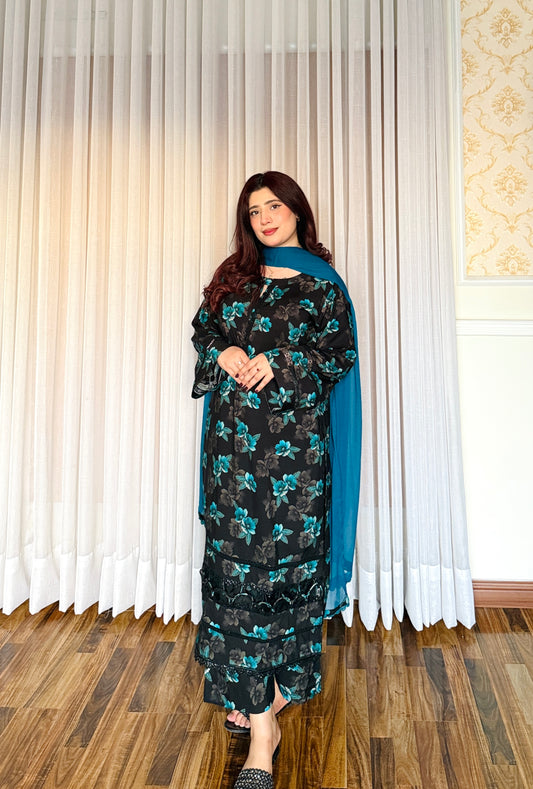 3 Piece -Premium Viscose Stitched Dress for winter - 057