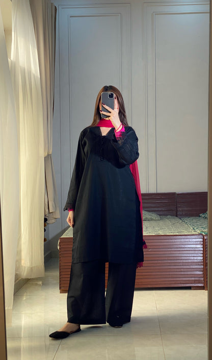 3 Piece -Lawn Dress With Plazo-103