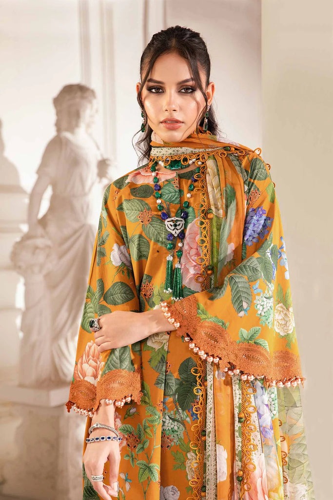 3PC UNSTITCHED PRINTED SUIT MPT-2210-B | Noor e Libaas