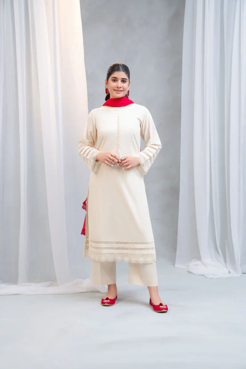 3 Piece - Slub Khaddar Stitched Dress-227