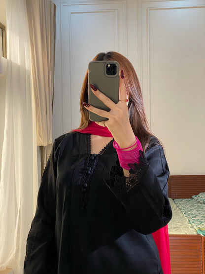 3 Piece -Lawn Dress With Plazo-103