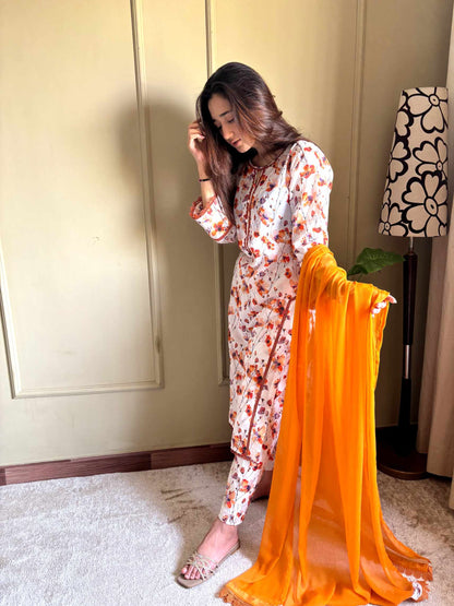 3 Piece - Lawn Printed Stitched Dress - 079