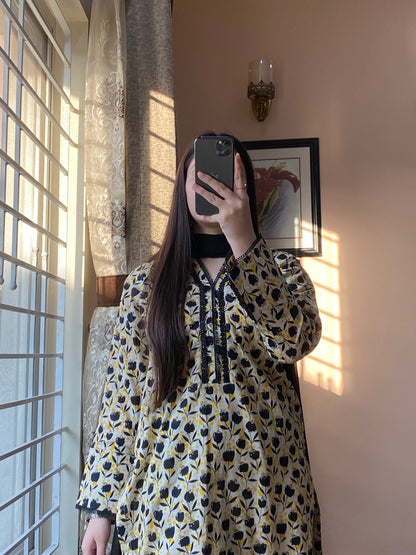 3 Piece - Pure Lawn Printed Dress - 073