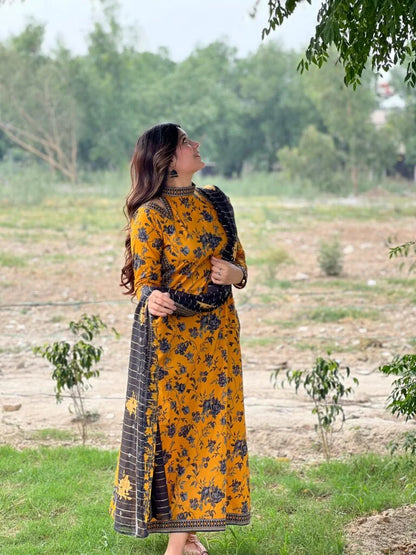 3 Piece Pure Lawn Stitched Suit –25