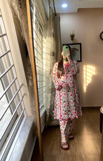 3 Piece - Cotton Lawn Stitched Dress - 072