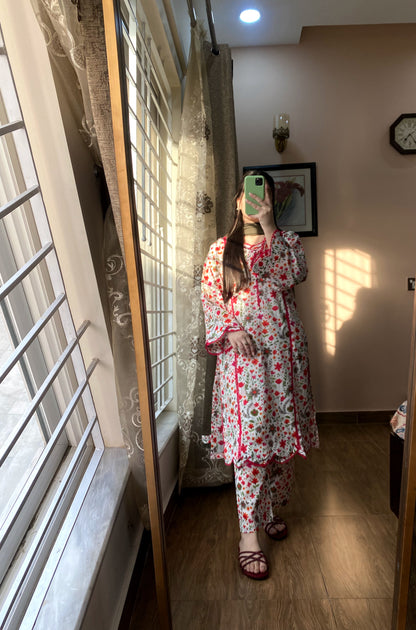 3 Piece - Cotton Lawn Stitched Dress - 072