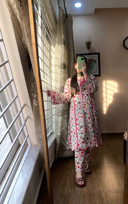 3 Piece - Cotton Lawn Stitched Dress - 072