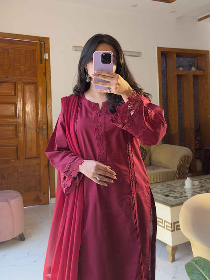 3-Piece Premium Lawn Stitched Suit-289