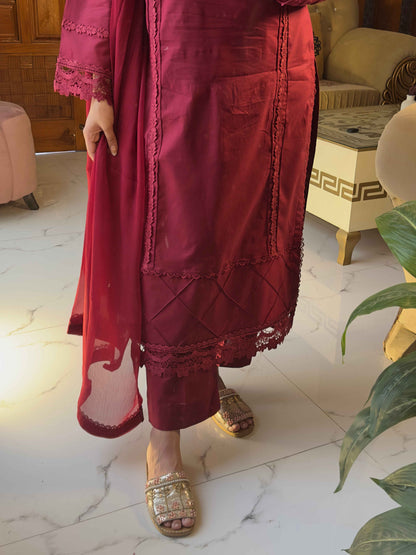 3-Piece Premium Lawn Stitched Suit-289