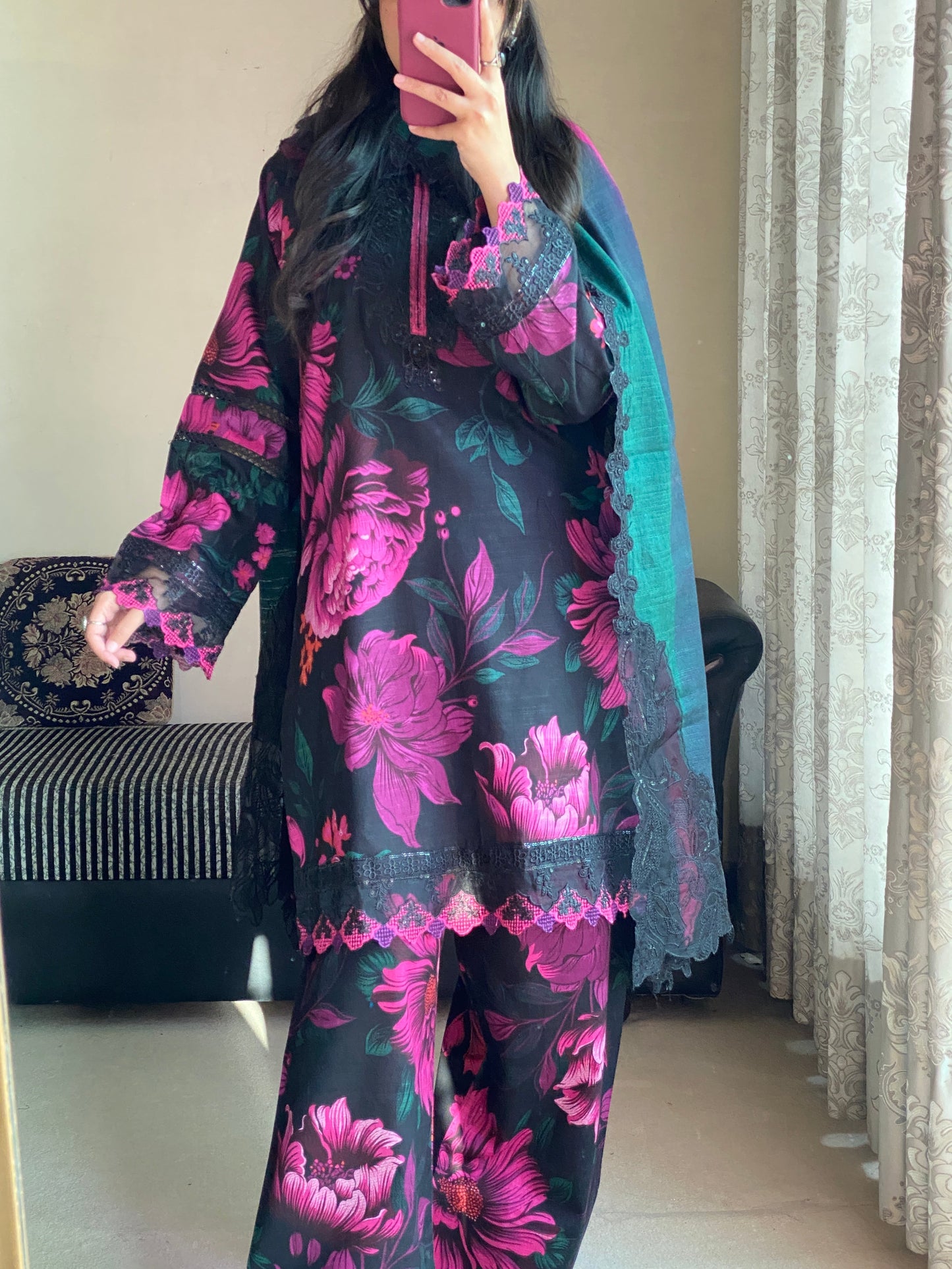 3 Piece - Slub Khaddar Stitched Dress-228