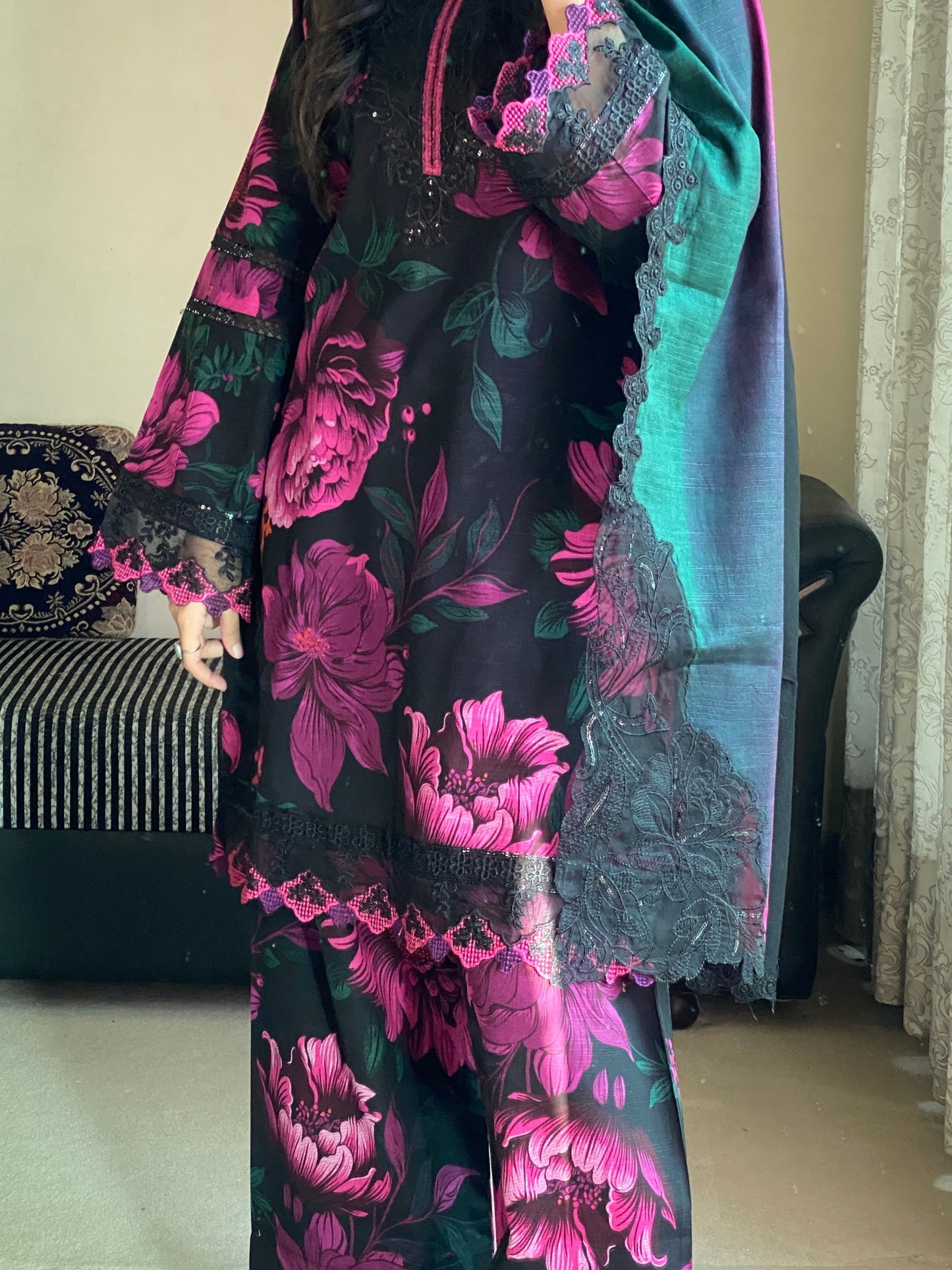 3 Piece - Slub Khaddar Stitched Dress-228