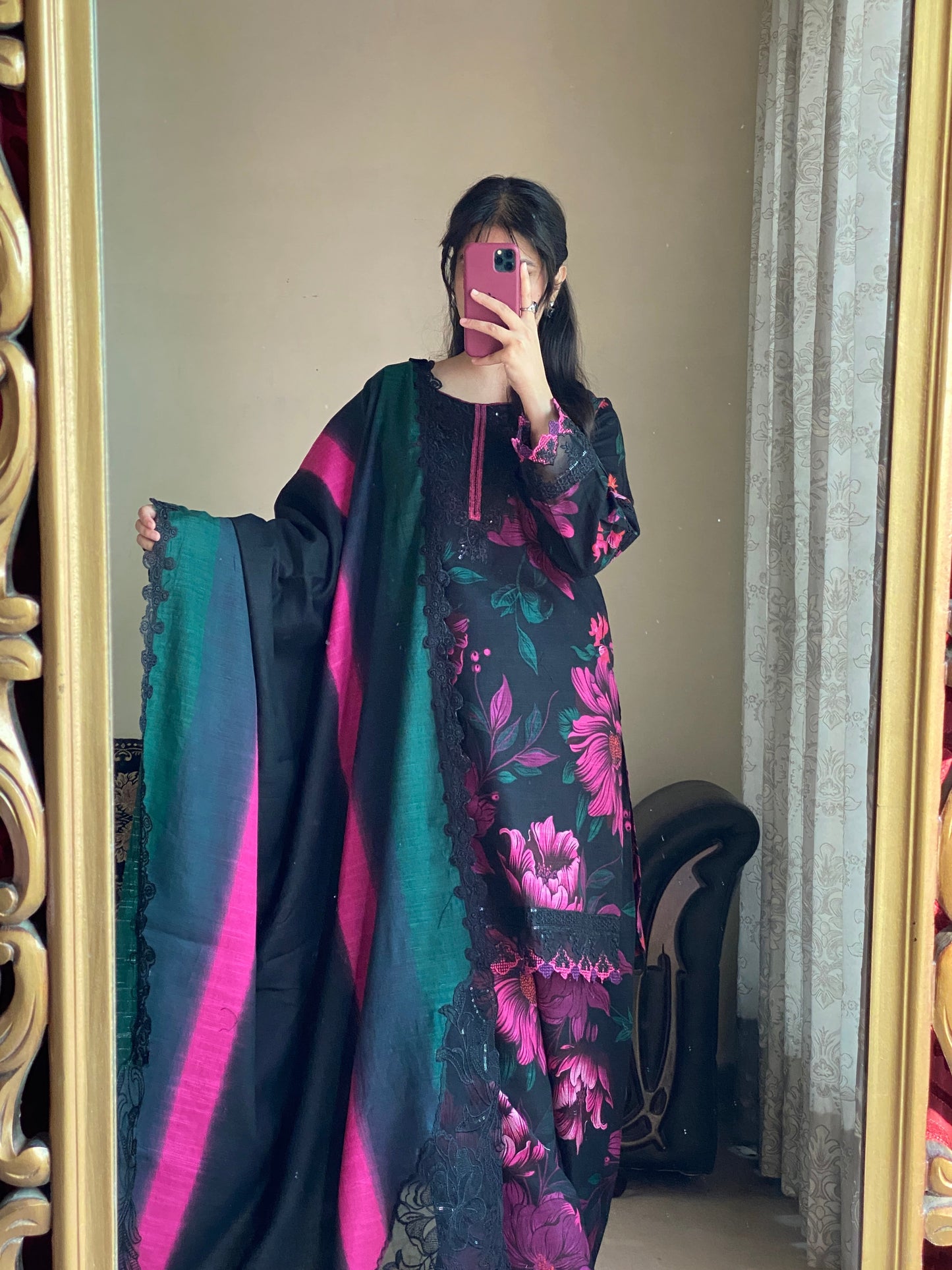 3 Piece - Slub Khaddar Stitched Dress-228