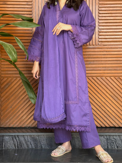 3-Piece Pure Lawn Stitched Suit-292