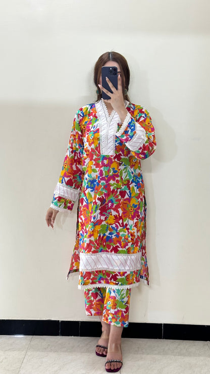 2 Piece Lawn Stitched Suit