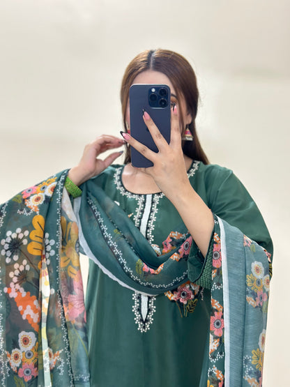 3 Piece Embroidered Cotton Lawn Stitched Dress -120