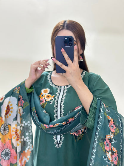 3 Piece Embroidered Cotton Lawn Stitched Dress -120