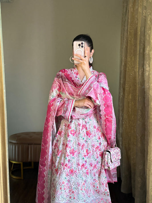 3 Piece-Embroided Lawn Stitched Dress -260