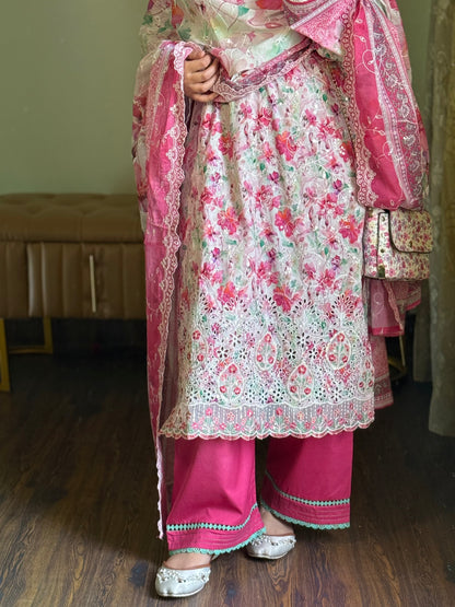 3 Piece-Embroided Lawn Stitched Dress -260