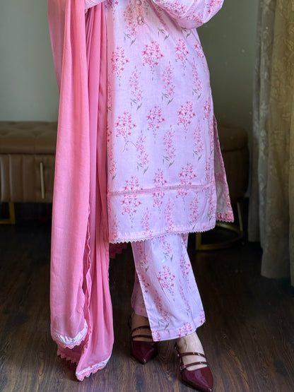 3-Piece Premium Lawn Stitched Dress -257