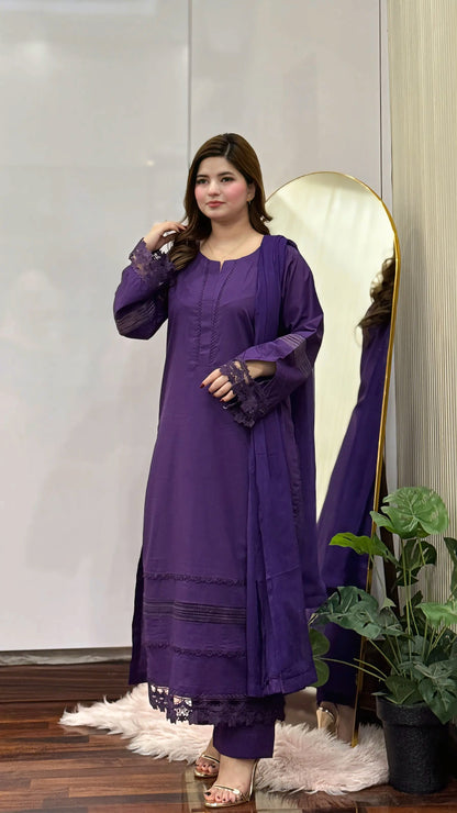 3-Piece Premium Lawn Stitched Suit-287