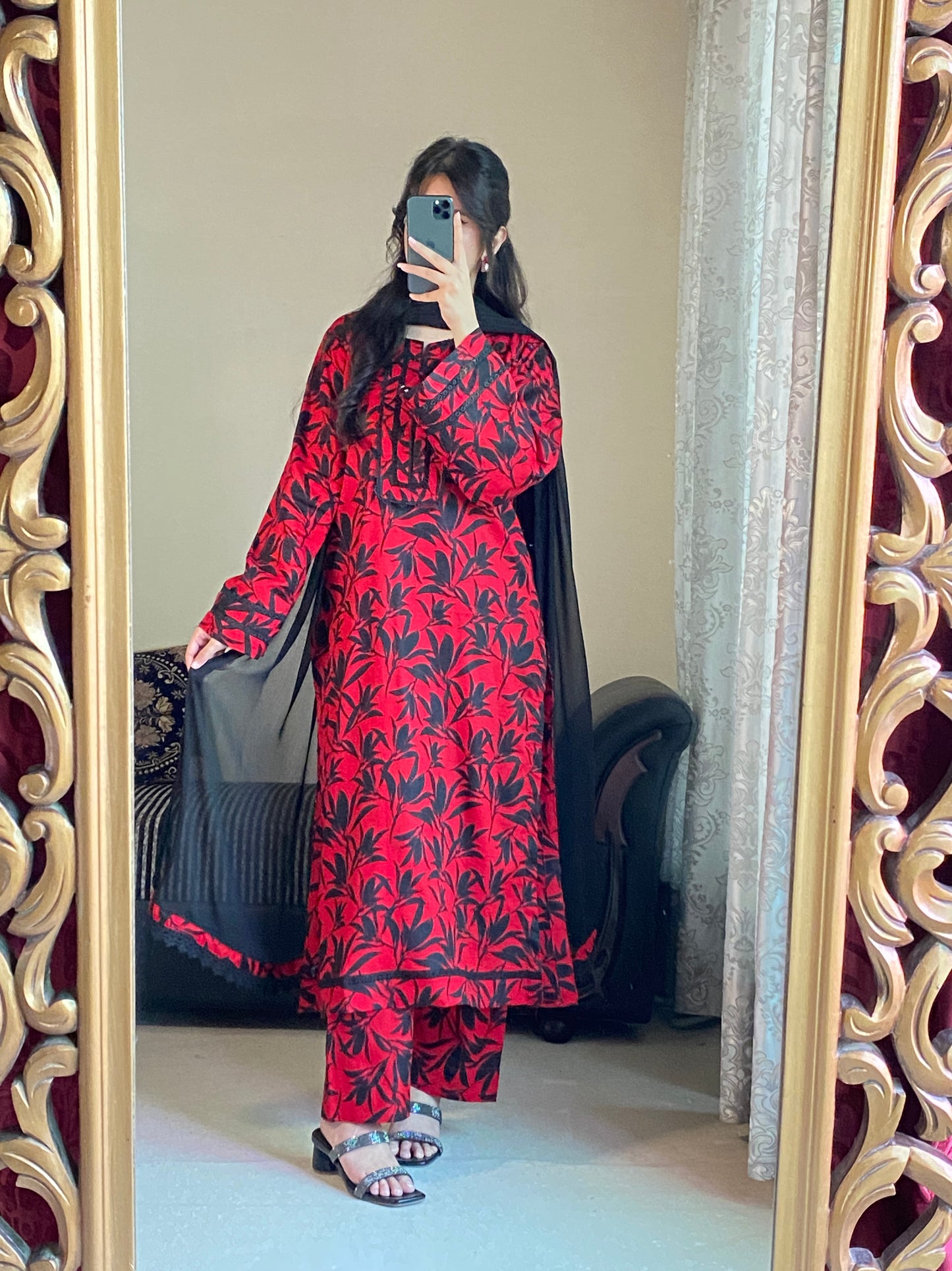 3-Piece Dobby Lawn Stitched Dress - 242