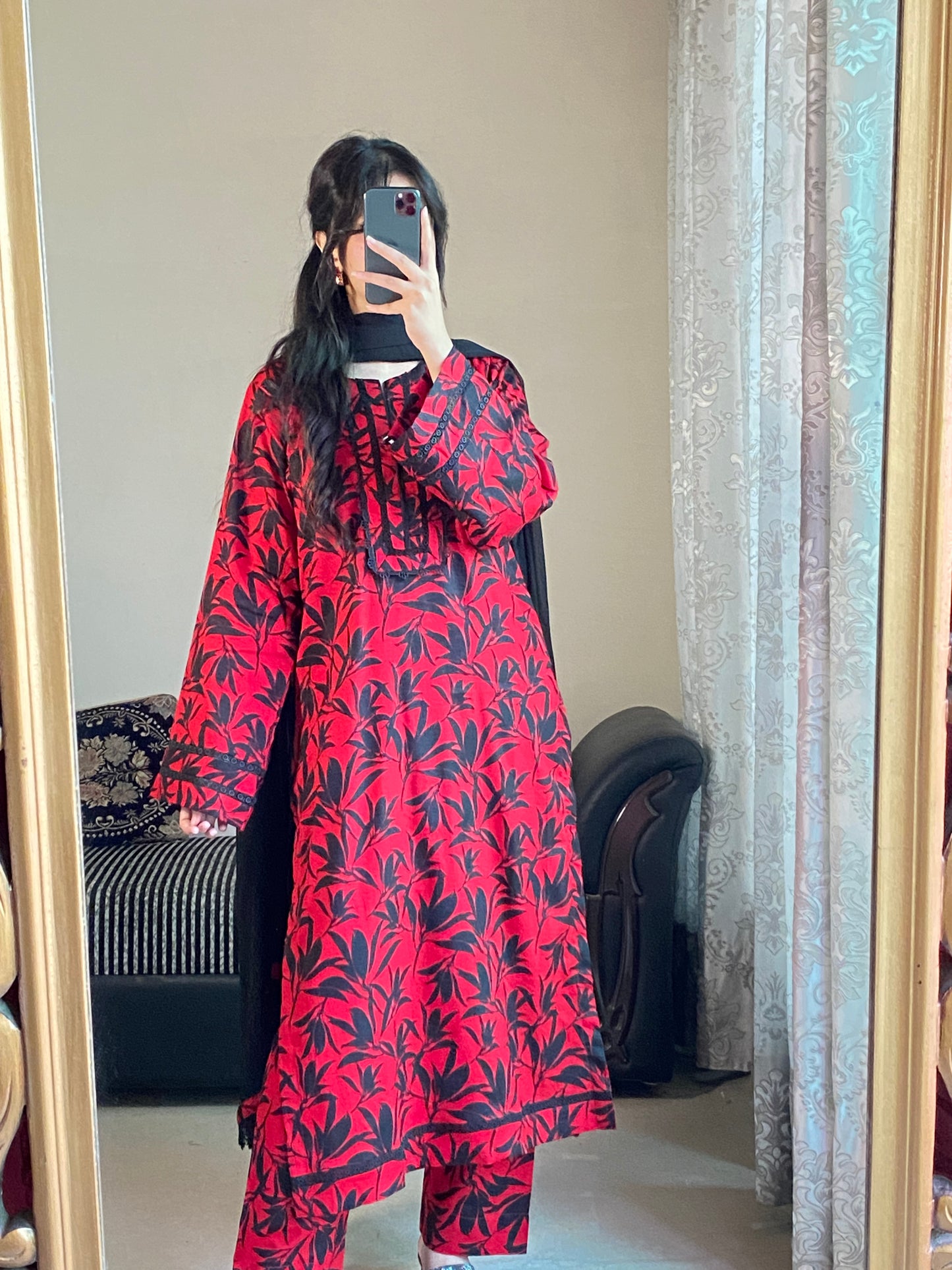 3-Piece Dobby Lawn Stitched Dress - 242