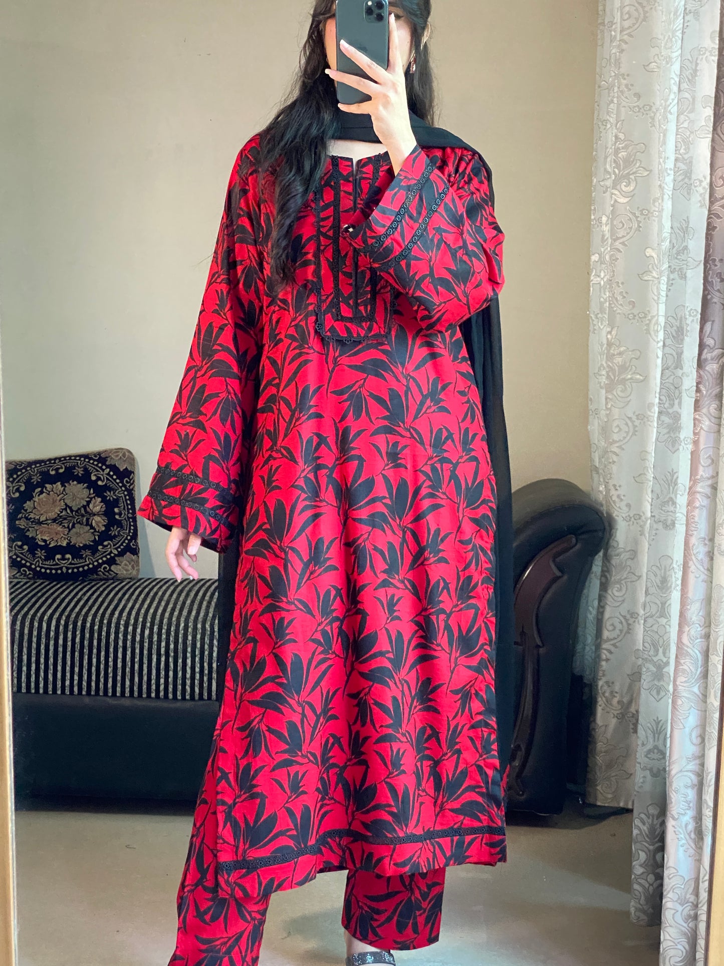 3-Piece Dobby Lawn Stitched Dress - 242