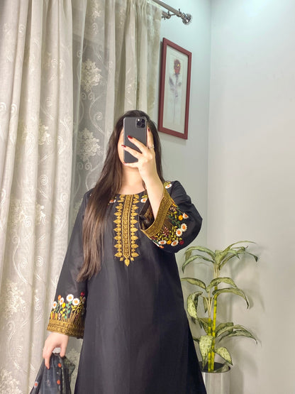 3 Piece Embroidered Lawn Stitched Dress -125