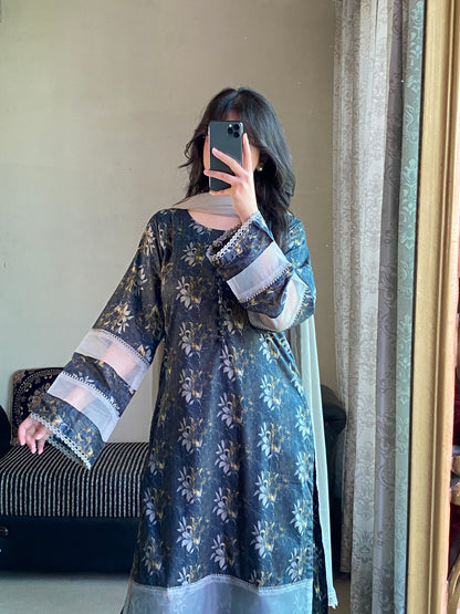 3 Piece - Lawn Printed Stitched Dress -234