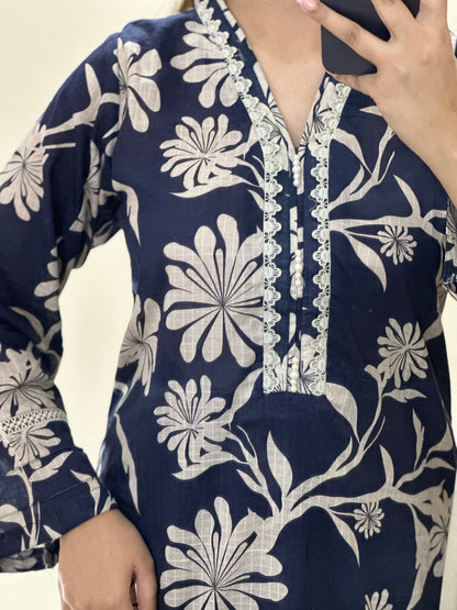 3 Piece -Dobby Lawn Stitched Dress -237