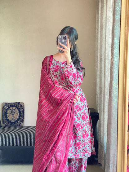 3 Piece-Pure Lawn Stitched Dress- 91