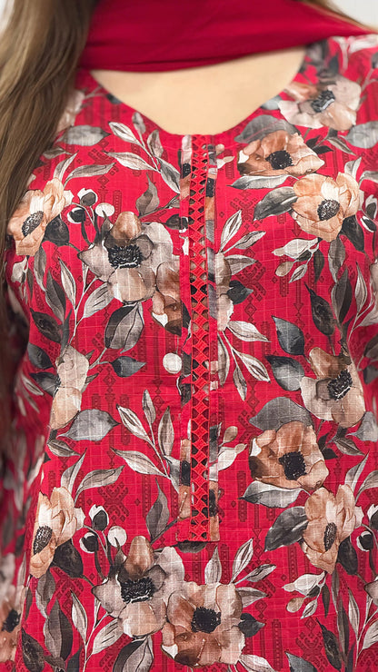 3-Piece Lawn Stitched Dress - 250