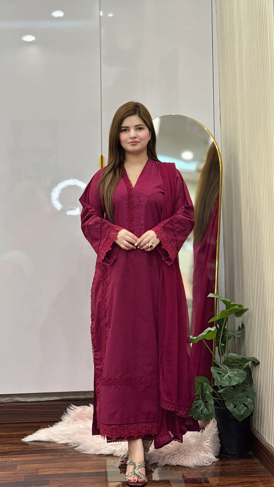 3-Piece Premium Lawn Stitched Suit-276