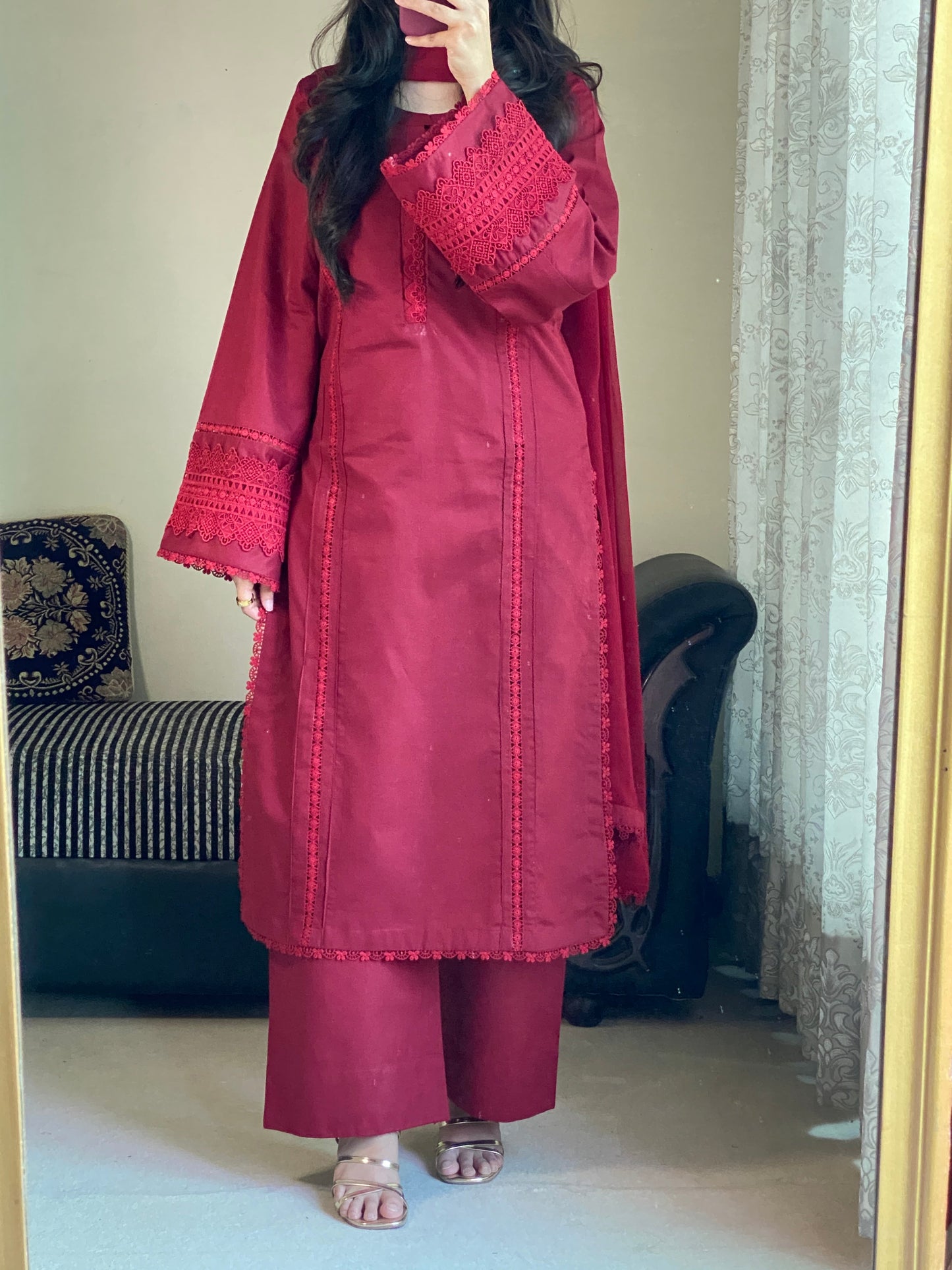 3-Piece Plain Khaddar Stitched Suit-221