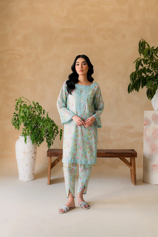 2 PC Stitched Digital Printed Suit LGN - 004