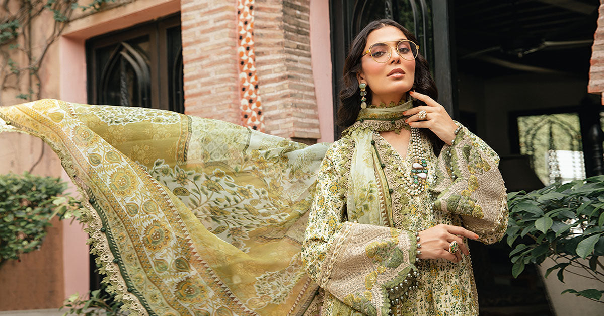 Embroidered Lawn Unstitched 3Pc Suit -MPT-2007-A - Noor e Libaas