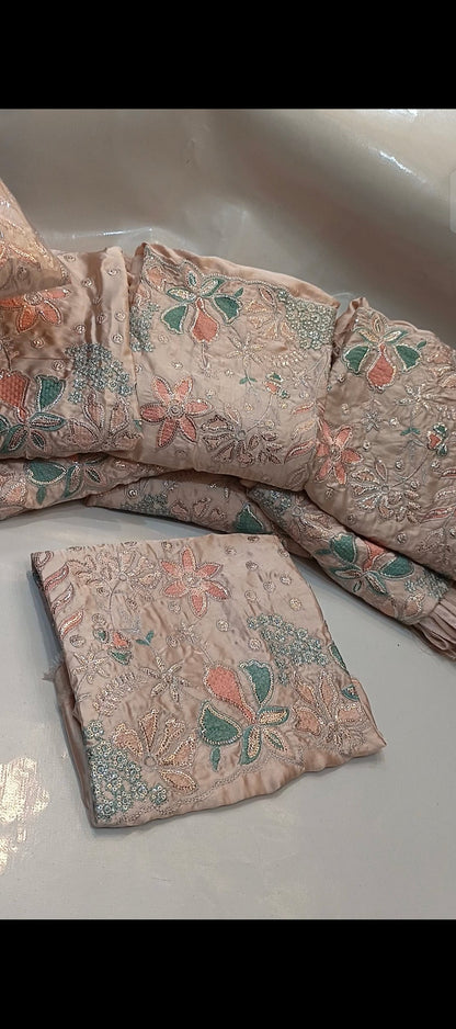 3-Piece Silk Iznik Luxury Dress-Hit code-310