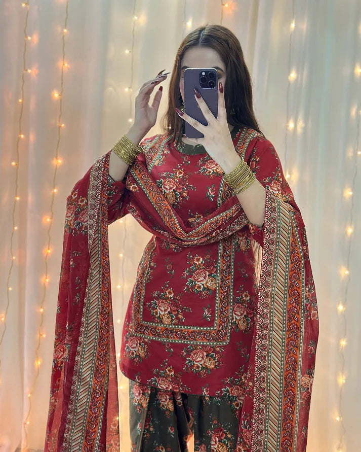 2 Piece Lawn Printed Stitched Dress - 015